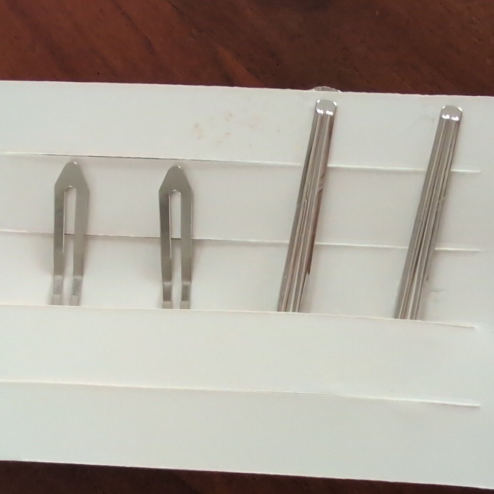 Silver Metallic Rhinestone Hair Clips - Picture 3 of 5